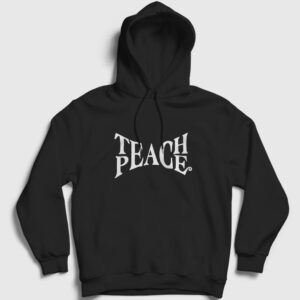Teach Peace Kapşonlu Sweatshirt siyah