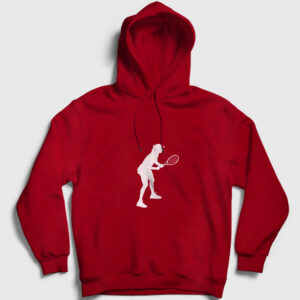 Tenişçi Kapşonlu Sweatshirt kırmızı