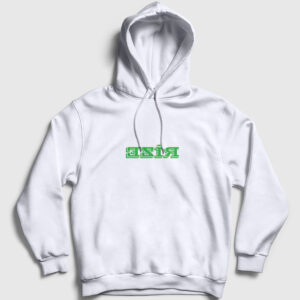 Ters Rize Kapşonlu Sweatshirt beyaz