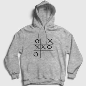 Tic Tac Toe Kapşonlu Sweatshirt gri kırçıllı