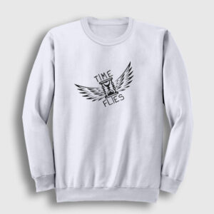 Time Flies Sweatshirt beyaz