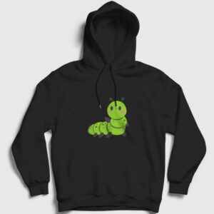 Tırtıl Kapşonlu Sweatshirt siyah