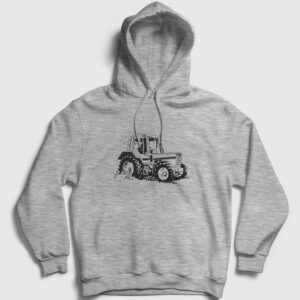 Traktör Kapşonlu Sweatshirt gri kırçıllı