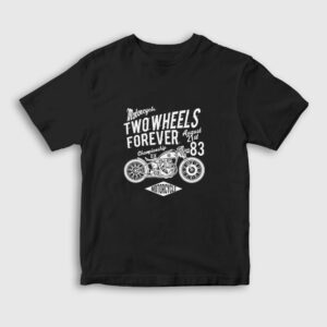 Two Wheels Forever Motor Çocuk Tişört siyah