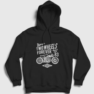 Two Wheels Forever Motor Kapşonlu Sweatshirt siyah