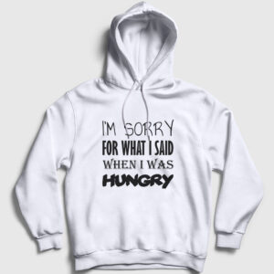 When I Was Hungry Kapşonlu Sweatshirt beyaz