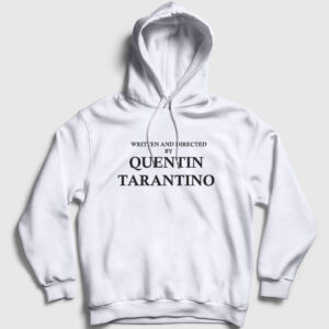 Written And Directed By Quentin Tarantino Kapşonlu Sweatshirt beyaz