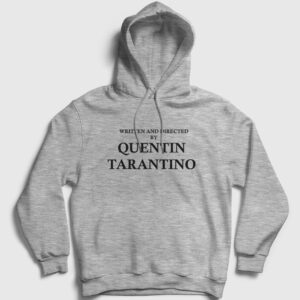 Written And Directed By Quentin Tarantino Kapşonlu Sweatshirt gri kırçıllı