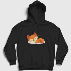 Yavru Tilki Kapşonlu Sweatshirt siyah