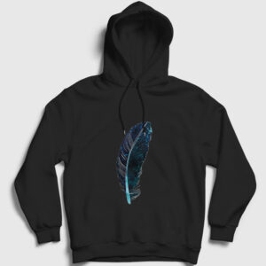 Yeşil Kuş Tüyü Kapşonlu Sweatshirt siyah
