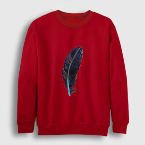Yeşil Kuş Tüyü Sweatshirt kırmızı