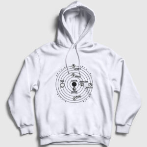 Yörünge Kapşonlu Sweatshirt beyaz